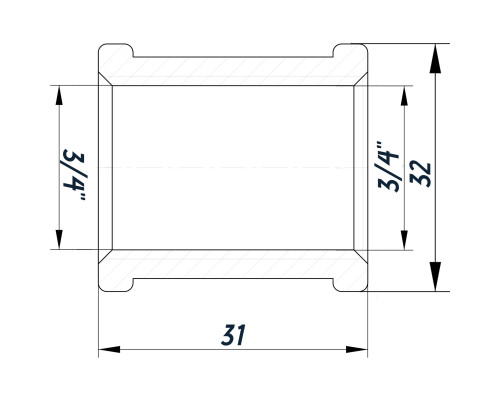 Муфта 3/4″ВВ нікельована NM441L OPTIMUM
