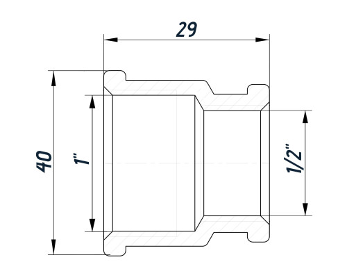 Муфта редукційна 1″х1/2″ВВ нікельована NM531L OPTIMUM