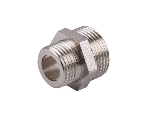 Ніпель редукційний 3/4″х1/2″ЗЗ нікельований під прокладку NN432G OPTIMUM