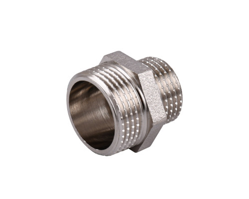 Ніпель редукційний 3/4″х1/2″ЗЗ нікельований під прокладку NN432G OPTIMUM