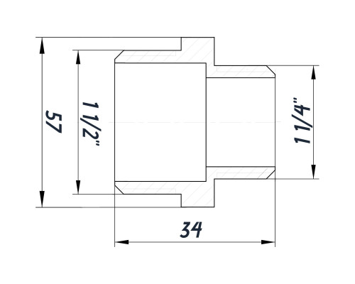 Ніпель редукційний 1 1/2″х1 1/4″ЗЗ нікельований NN762S OPTIMUM