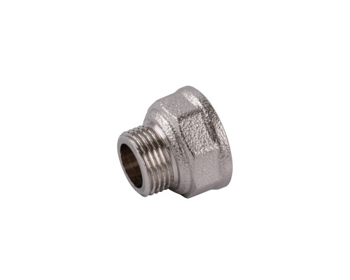 Перехідник редукційний 1/2″х3/8″ВЗ нікельований восьмигранний NK323O OPTIMUM