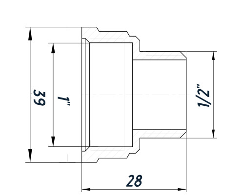 Перехідник редукційний 1″х1/2″ВЗ нікельований восьмигранний NK533O OPTIMUM