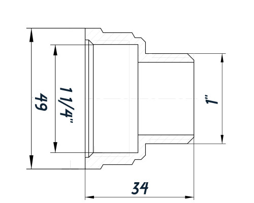 Перехідник редукційний 1 1/4″х1″ВЗ нікельований восьмигранний NK653O OPTIMUM