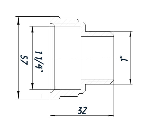 Перехідник редукційний 1 1/2″х1″ВЗ нікельований восьмигранний NK753O OPTIMUM
