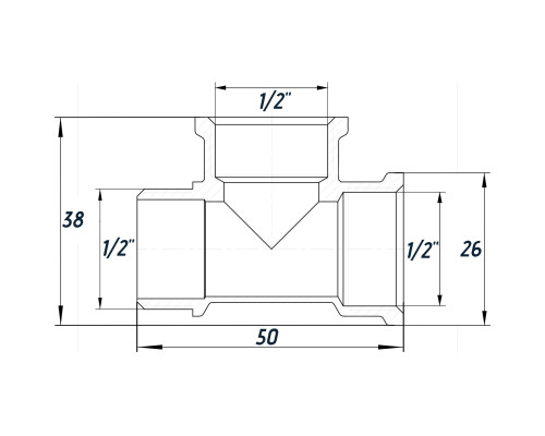 Трійник 1/2″ВВЗ нікельований NT334S OPTIMUM