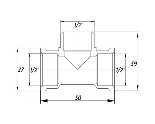 Трійник 1/2″ВЗВ нікельований NT336S OPTIMUM