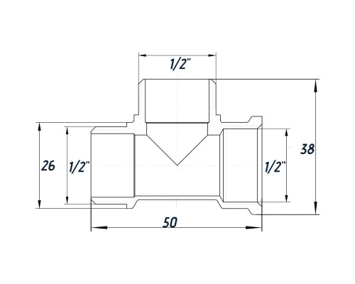 Трійник 1/2″ВЗЗ нікельований NT335S OPTIMUM
