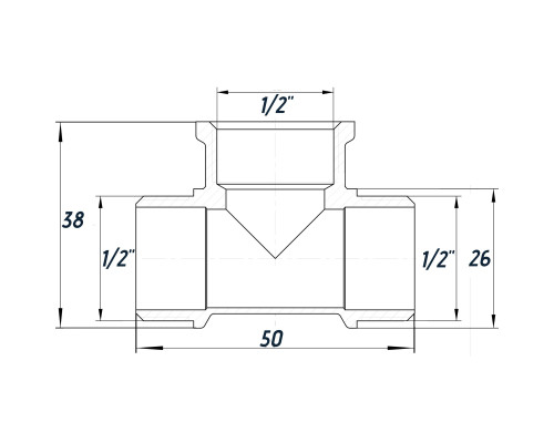 Трійник 1/2″ЗВЗ нікельований NT337S OPTIMUM