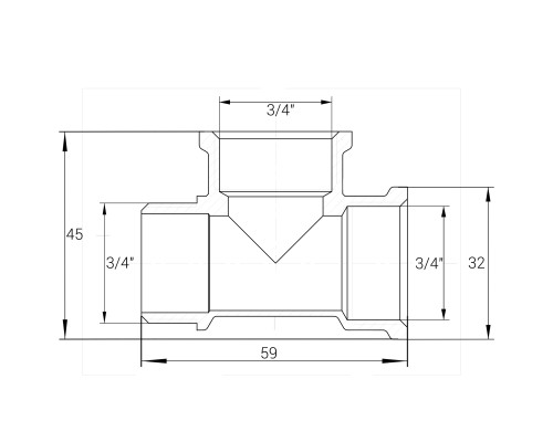 Трійник 3/4″ВВЗ нікельований NT444S OPTIMUM