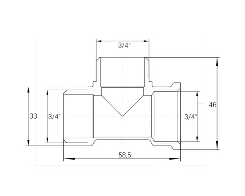 Трійник 3/4″ВЗЗ нікельований NT445S OPTIMUM