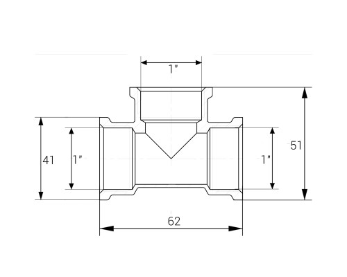 Трійник 1″ВВВ нікельований NT551S OPTIMUM