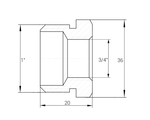 Футорка 1″х3/4″ЗВ нікельована NF543S OPTIMUM