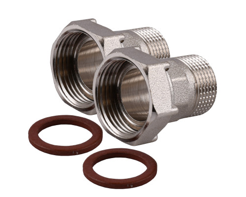 Комплект штуцерів 1″х3/4″ВЗ нікельований NU543B OPTIMUM