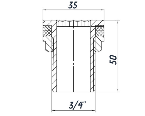 Врізання в бак 3/4″З латунне LO442S OPTIMUM