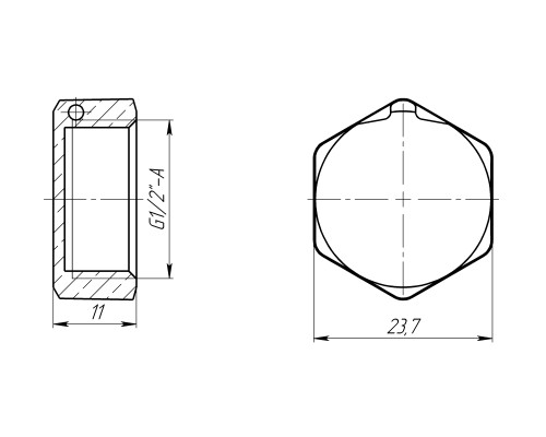 Заглушка 1/2″В латунна під пломбу LC301P OPTIMUM