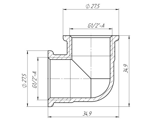 Кутник 1/2″ВВ латунний LL331S OPTIMUM