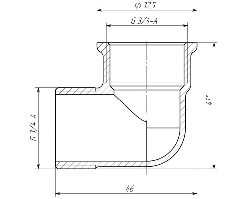 Кутник 3/4″ВЗ латунний LL443S OPTIMUM