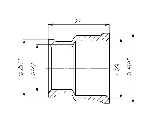 Муфта редукційна 3/4″х1/2″ВВ латунна  LM431S OPTIMUM