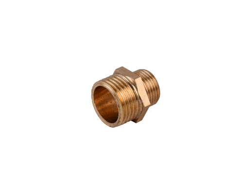 Ніпель редукційний 1/2″х3/8″ЗЗ латунний LN322S OPTIMUM