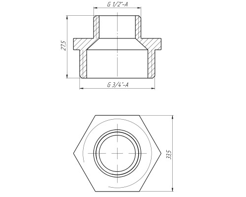 Ніпель редукційний 1″х1/2″ЗЗ латунний LN532S OPTIMUM