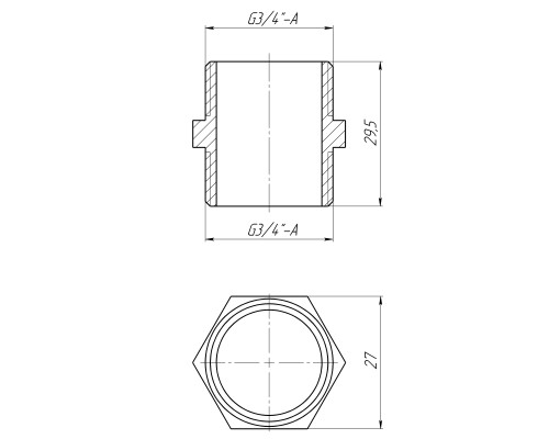 Ніпель 3/4″ЗЗ латунний LN442S OPTIMUM
