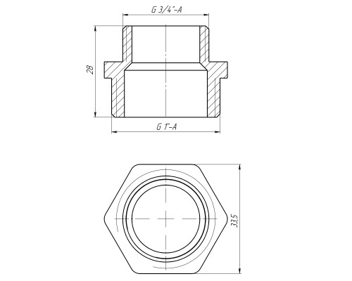 Ніпель редукційний 1″х3/4″ЗЗ латунний LN542S OPTIMUM