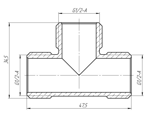 Трійник 1/2″ЗЗЗ латунний LT332S OPTIMUM