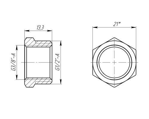 Футорка 1/2″х3/8″ЗВ латунна LF323S OPTIMUM