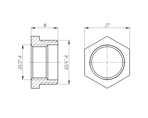 Футорка 3/4″х1/2″ЗВ латунна LF433S OPTIMUM