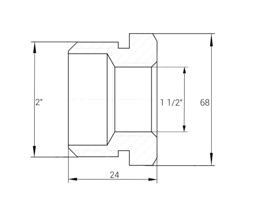 Футорка 2″х1 1/2″ЗВ нікельована NF873S OPTIMUM