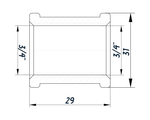 Муфта 3/4″ВВ нержавіюча SM441S OPTIMUM