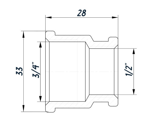 Муфта редукційна 3/4″х1/2″ВВ нержавіюча SM431S OPTIMUM