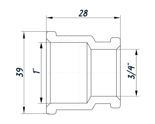 Муфта редукційна 1″х3/4″ВВ нержавіюча SM541S OPTIMUM