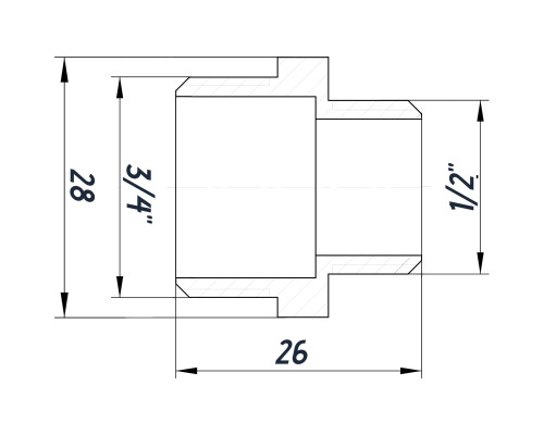 Ніпель редукційний 3/4″х1/2″ЗЗ нержавіючий SN432S OPTIMUM