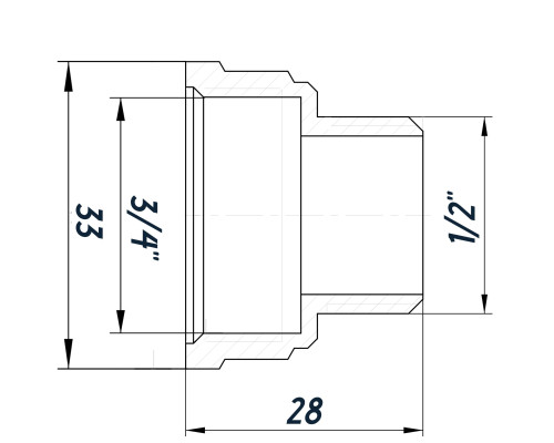 Перехідник редукційний 3/4″х1/2″ВЗ нержавіючий SK433S OPTIMUM