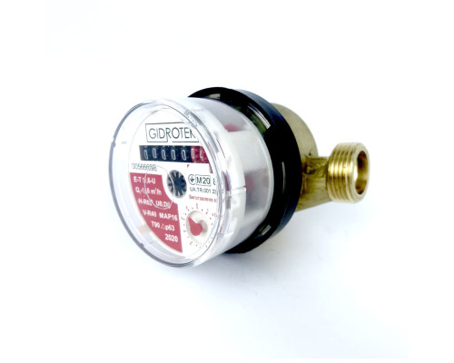 Лічильник гарячої води Gidrotek E-T 1,6U 1/2″ зі штуцером (110мм)