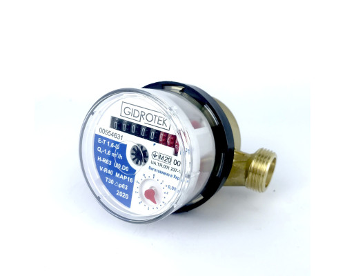 Лічильник холодної води Gidrotek E-T 1,6U 1/2″ зі штуцером (110мм)