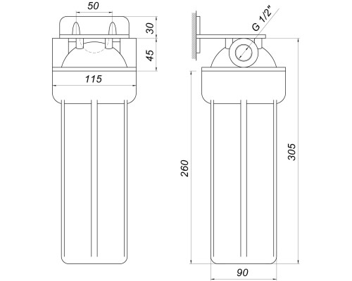 Посилена фільтр-колба для гар. води Bіо+ systems HT-10, 1/2″