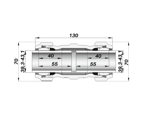 З'єднання зажимне пряме двостороннє DN32(39,3-43,1 мм) OK AGAflex