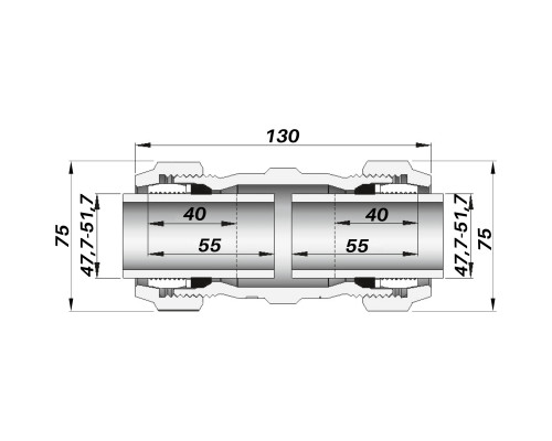 З'єднання зажимне пряме двостороннє DN40(47,7-51,7 мм) OK AGAflex
