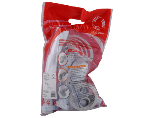Сифон OPTIMUM 31/2″*40 для мийки з відведенням для прал маш, з прямокутним гнучким переливом та гнучкою трубою 40х40/50 OPTI  27343