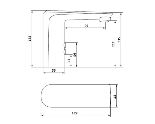 Змішувач сенсорний для умивальника HOTEC 19.117-DC/AC (220V/6V) з трансформатором
