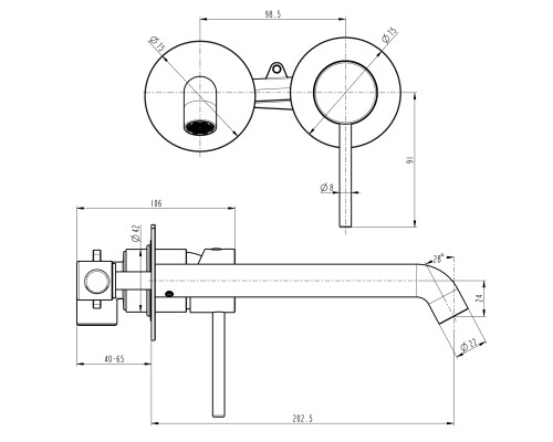 Змішувач для умивальника TOPAZ LOFT TLF 32235-H39-BL