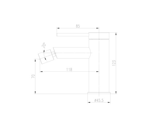 Змішувач для біде TOPAZ LOFT TLF 32601-H75-C