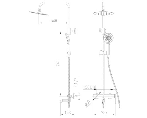Душова система TOPAZ LOFT TLF 32102-H75-C