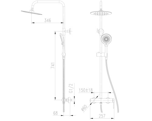 Душова система TOPAZ LOFT TLF 32702-H75-C