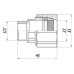 З'єднання зажимне пряме для труби Ø22мм 1/2″З латунне LS332S OPTIMUM