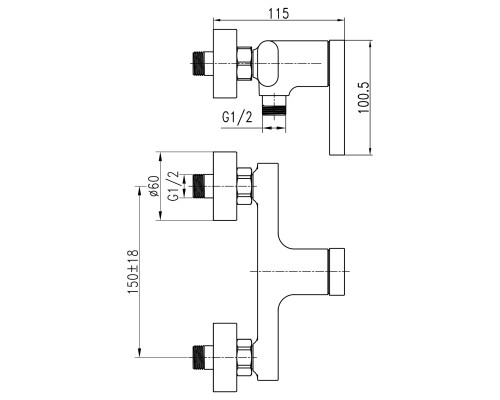 Змішувач для душу TOPAZ MODERNO TMD-33701-H78A