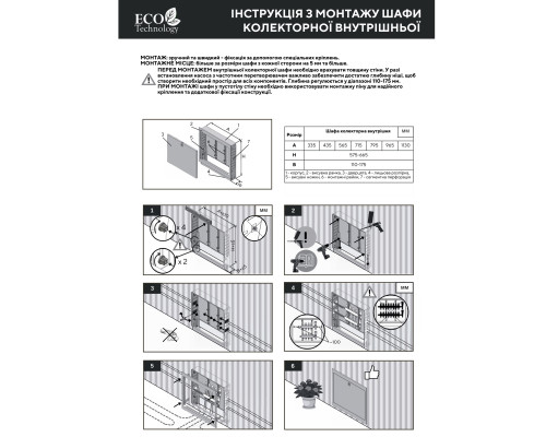 Колекторна шафа внутрішня ЕСО PRO ШКВ-06 575x1130x110 (10-12)